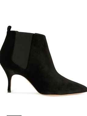 IRO Black Suede Pointed-Toe Ankle Boot